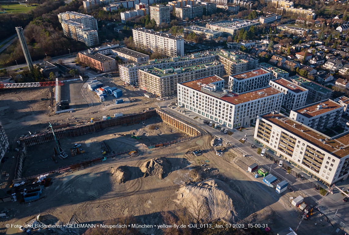 07.01.2023 - Baustelle zum Alexisquartier und Pandion Verde in Neuperlach